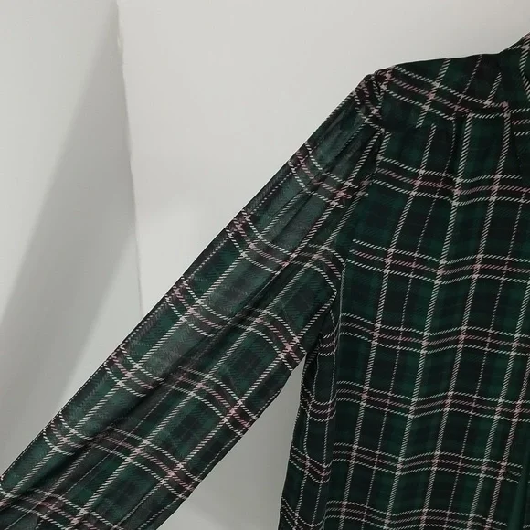 {Ann Taylor} Plaid Sheer Sleeve Shirt Size Small - Picture 11 of 16